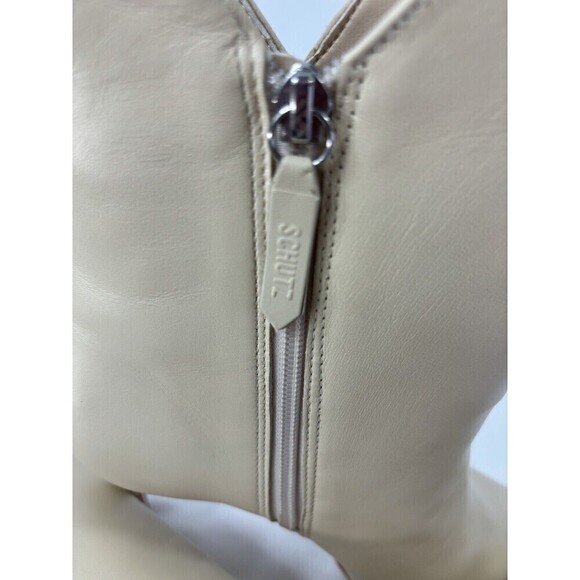 NIB Schutz Betsey Ankle Boot Eggshell Cream Leather Deluxe Nappa 9.5 B Stiletto - Picture 7 of 12